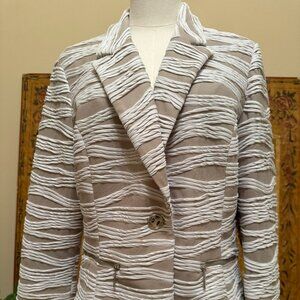 Frank Lyman Design Women’s Blazer Taupe And White Size 10